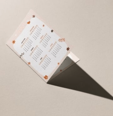 calendrier dépliant